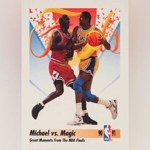 Michael vs Magic Basket ball card